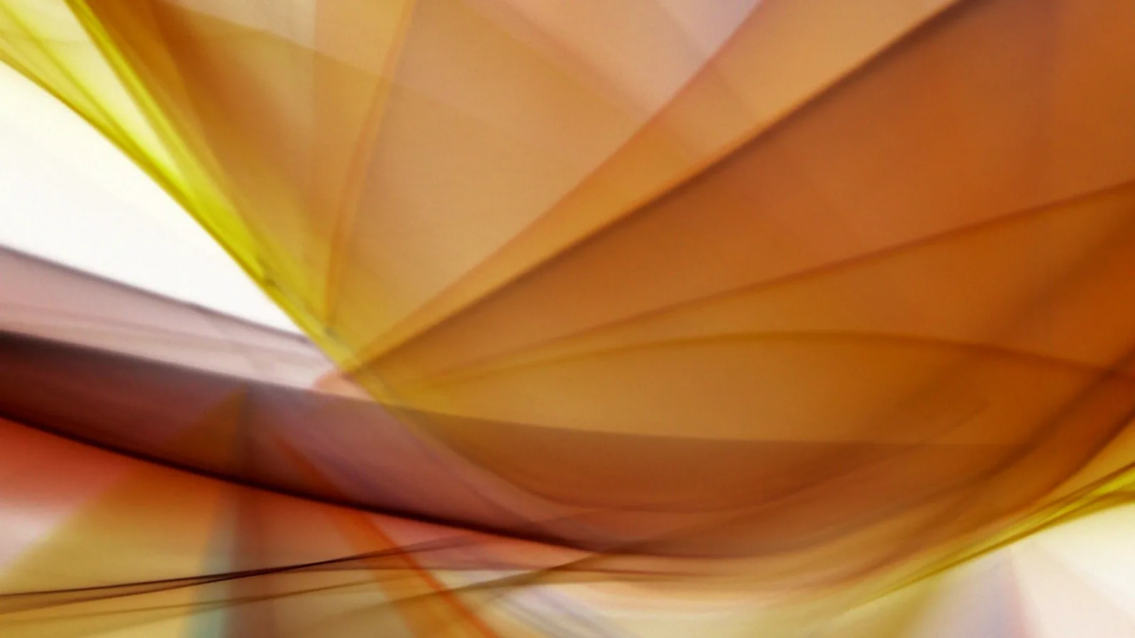 Sheets of translucent fabric fanning out in warm amber and orange, lit from behind, with a thin blue seam running through them.
